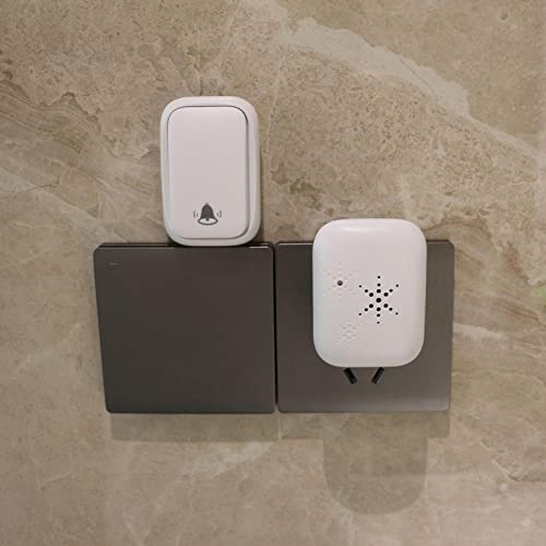 Fenteer Campainha sem fio toque autoalimentado para, BRANCO