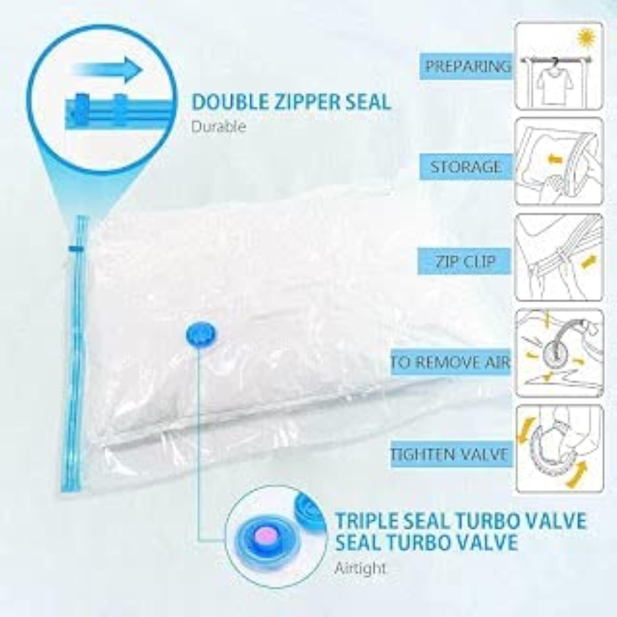 Reusable Vacuum Compressed Space Saver Storage Bag, 2pcs