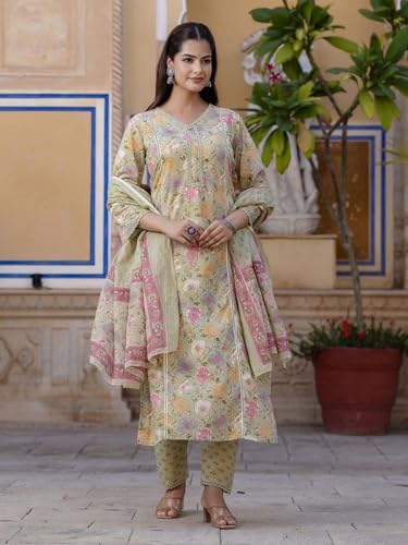 Image of SHIENZY Cotton Blend Kurta Set for Women