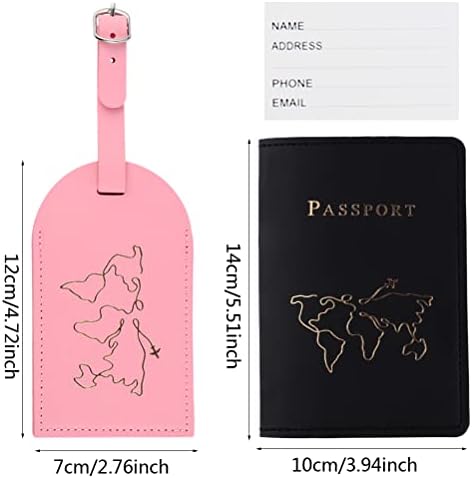 2 Pcs Passport Covers and 2 Pcs Luggage Tags, Passport Holder Leather Passport Cover Passport Case Passport Holder Travel Wallet Case Organizer for Passport Credit Card Business Cards Boarding Passes
