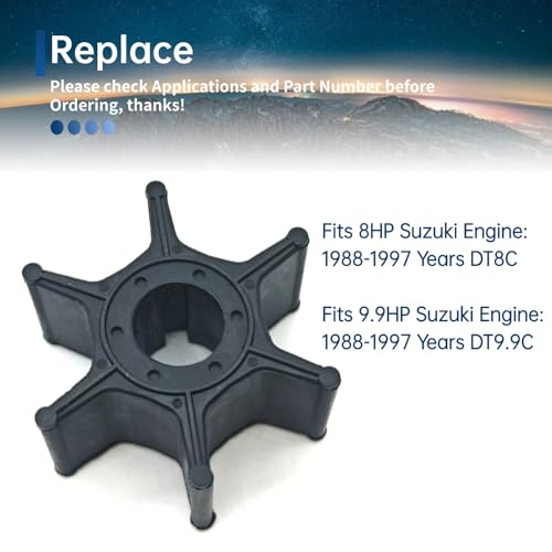 Image of Water Pump Repair Kit for Suzuki DT8C & DT9.9C 2-Stroke Outboards (1988-1997) | Replaces OEM 17400-92D01, 17400-92D00 | Includes Impeller & Gaskets