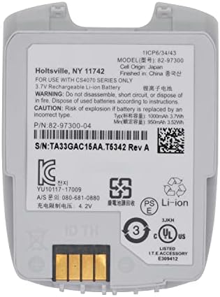 New White Battery for Symbol Bar Code Scanner for Motorola CS4070 CS4070-SR BTRY-CS40EAB00-04 82-97300 82-97300-01 82-97300-02 82-97300-03 P/N: 82-97300-04 3.7V 1000mAh