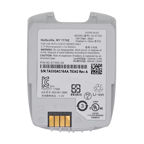 New White Battery For Symbol Bar Code Scanner For Motorola Cs4070 Cs4070-Sr Btry-Cs40Eab00-04 82-97300 82-97300-01 82-97300-02 82-97300-03 P/N: 82-97300-04 3.7V 1000Mah #TOP27
