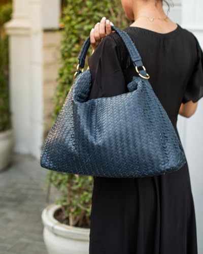 Image of Jild Hobo Style Woven Bag for Women - Soft Handmade Genuine Leather Work Tote Bag - Cross Body Womens Purse