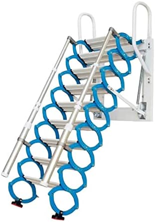 AKFRIEsst Extension Ladder Home Stairs Invisible Telescopic Ladder Attic Stairs Home Folding Ladder Aluminum Alloy Telescopic Ladder to Send Handrails (Size : 2-3M)