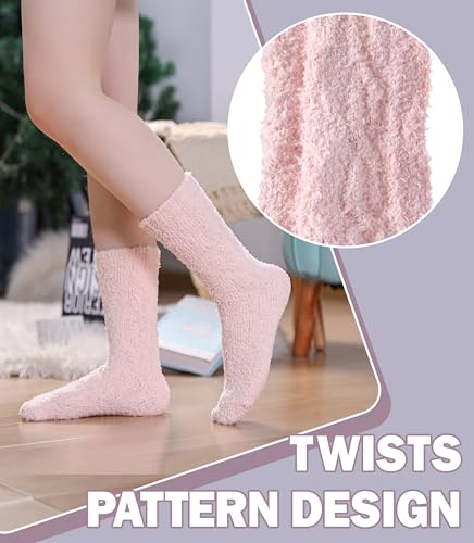 LANLEO Fuzzy Socks for Women Soft Cozy Fluffy Slipper Winter Warm Microfiber Plush Sleeping Socks4