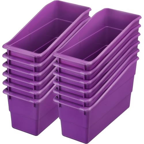 Image of Really Good Stuff Durable Book & Binder Holders, 12-Pack, Purple | 5.5 inch x 12.5 inch x 7.5 inch, Classroom Organization, Storage Solution, Sturdy & Versatile