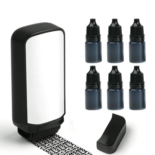 Tampon Confidentiel à Rouleau Rechargeable, Tampon de Protection de l’Identité et des Données, Tampons Confidentiel Roulant avec 6 Recharges, Tampons à Rouleau Applicable àprotection des données