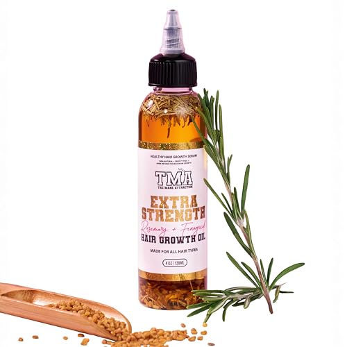 The Mane Attraction Extra Strength Rosemary + Fenugreek Herbal Hair Growth Oil | Infused With Castor Oil for ALL Hair Types