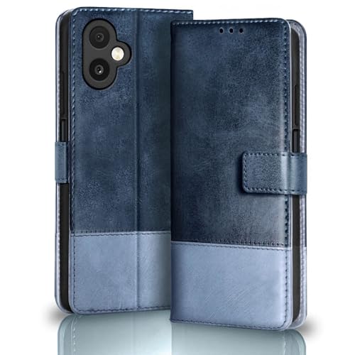 Image of TheGiftKart Flip Back Cover Case for Samsung Galaxy M07 / F07 | Dual-Color Leather Finish | Inbuilt Stand & Pockets | Wallet Style Flip Cover Case for Samsung M07 / F07 (Faux Leather, Blue & Sky)