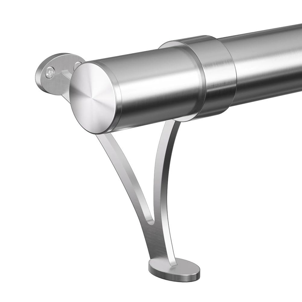 Bar Foot Rail Kit, Brushed Stainless Steel Tubing Combination Foot Rail Brackets for Kitchen Island Home Bar(Gold,1.2m/3.94ft)