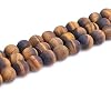 Matte Natural Yellow Tiger Eye Beads 14mm, 15 Inch Strand 26-27 Beads, Frosted Round Stone Gemstone for Jewelry Making Bracelet Necklace Crafts Chakra #3