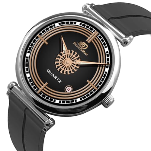 Image of DOUBLERUN Date Function White Color Silicone Strap Analog Wrist Watch for Men S 26-00-0