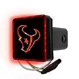 FANMATS NFL - Houston Texans Light Up Hitch Cover | Black | Fits All 2 in. Class III hitches | Bull Head Primary Logo