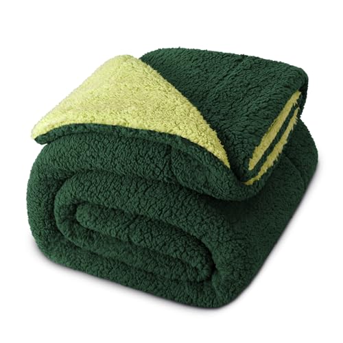 Exclusivo Mezcla Reversible King Size Sherpa Blanket, Thick and Warm