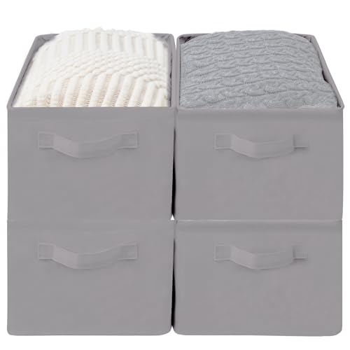 Panier de rangement pliable à cadre métallique stable pour étagères x4