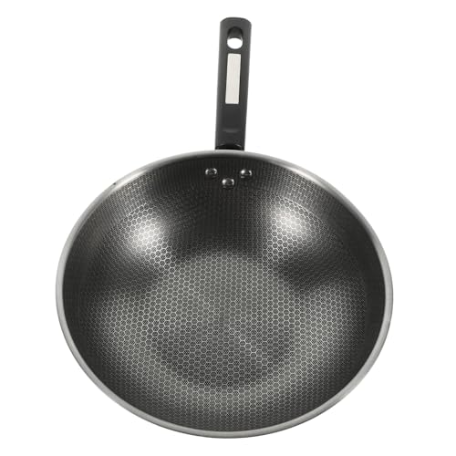 Cabilock ステンレス中華鍋 non stick pan クッカー honeycomb 深いソテーパン テフロン加工のクレープパン 家庭用フライパン ノンスティック卵フライパン ステンレス鋼