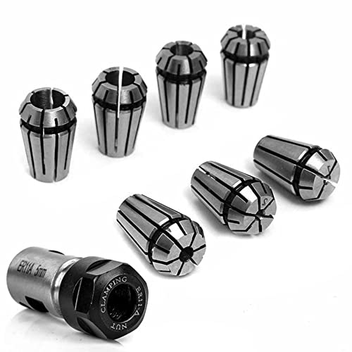 Kavolet Juego de Pinzas de Resorte Precision ER11 1-7 Mm con Varilla Extensión del Soporte del Eje Motor para Taladrar, Ideal para Máquina Grabado, Acero