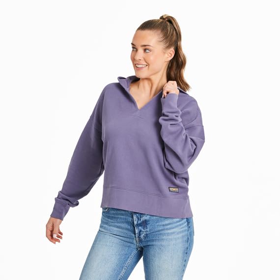 Chandail à capuche carré violet en éponge : confort sans irritation