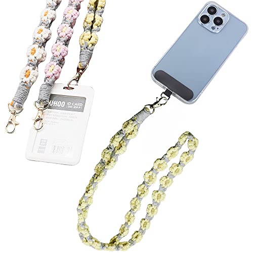 Tomcrazy Boho Flower Universal Cell Phone Lanyard, Handmade Weave Daisy Crossbody Lanyards Neck Strap For Phones Case, Car Keys Keychain, Airpods, Camera, Id Card Badge Holder (Crossbody 04) #TOP2