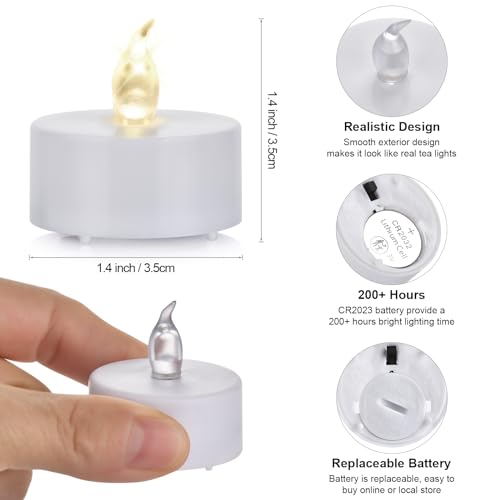 Hanzim H24-1 Led Tea Lights Candles- 24Pack Warm Yellow Flameless Candles Realistic And Bright Flickering Long Lasting 200Hours For Holiday Celebration,Party,Home Decoration,Battery Operated thumb #5