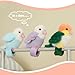 Velmoravia Parrot Slap Bracelets 3 Pack Plush Snap Wrist Bands Cute Bird Wrap Bracelet Desk Pet Book Buddy Stress Relief Gift for Teens Adults