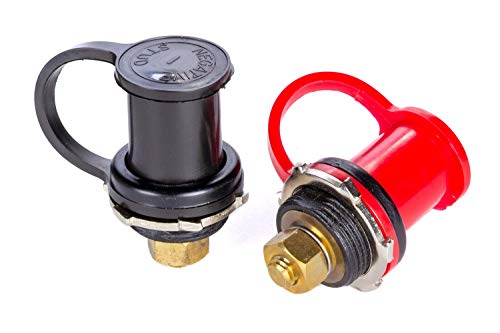 Image of QuickCar Racing Products 57-703 Black and Red Remote Battery Charger with Jumper Posts - Pair