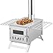 VEVOR Camping Wood Stove Stainless Steel Camping Tent Stove, Portable Wood Burning Stove with Chimney Pipes & Gloves, 640in³Firebox Hot Tent Stove for Outdoor Cooking and Heating with 8 Pipes