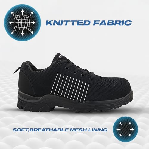 Image of FUEL Aqua Safety Shoes for Men with Excellent Grip, PU Single Density Sole, Light Weight Construction Shoes, Slip Resistance Lace-Up Industrial Composite Toe Cap Footwear (200 J)