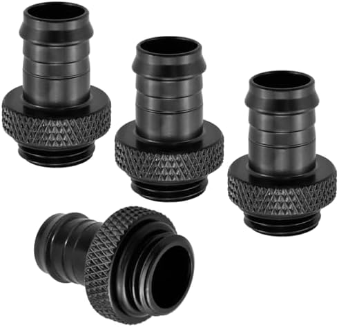 SDTC Tech 4-Pack G1/4" to 3/8" Barb Fitting for Soft Tubing, PC Water Cooling System Soft Tube Connectors
