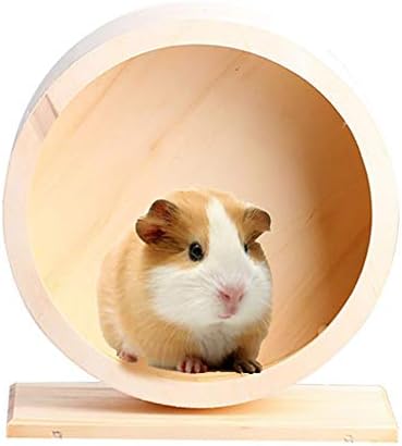 NEWCOMDIGI Silent Runner 6''/8'', Wooden Exercise Wheel for Hamsters, Gerbils, Mice and Other Small Pets (S)