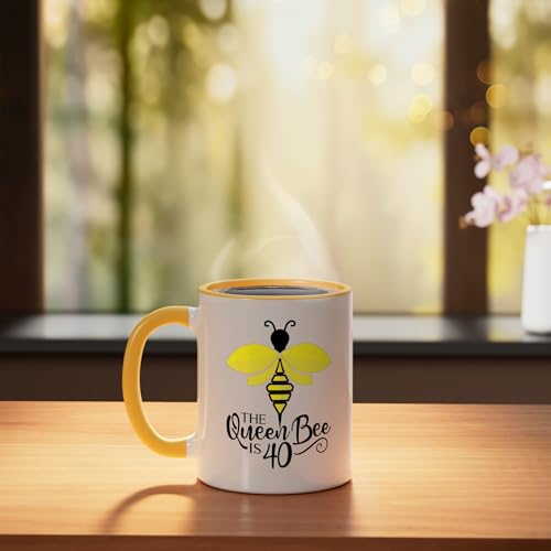 Taza cerámica abeja reina cumpleaños 40 años miniatura 3