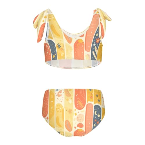 Colorful Stripes Girls 2 Piecing Kids Bikini Set Quick-Dry Bathing Suit Swimming Suits Adjustable Shoulder Strap2