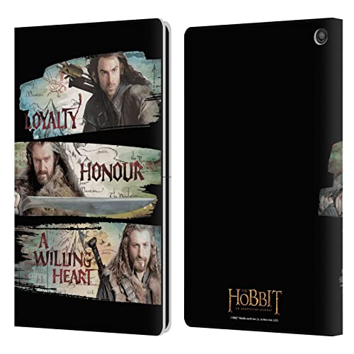 Head Case Designs Officially Licensed The Hobbit an Unexpected Journey Loyalty and Honour Key Art Leather Book Wallet Case Cover Compatible with Amazon Fire HD 10 (2021)