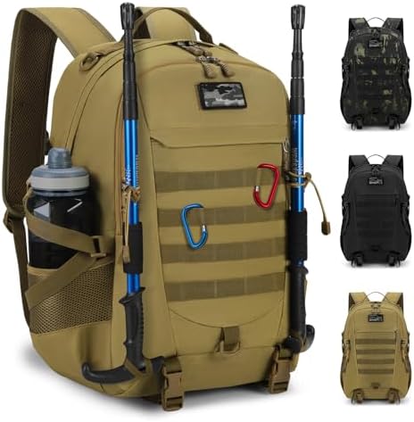 RAINSMORE Sac à dos tactique 43 L - Sac à dos militaire étanche - Sac à dos Molle - Sac à dos de survie en plein air