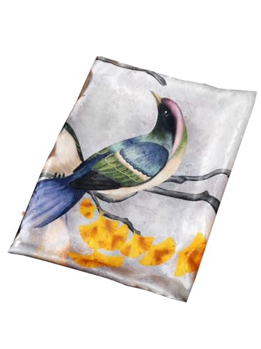 Foulard long en soie imprimée jacquard gris HangErFeng XL contre le froid