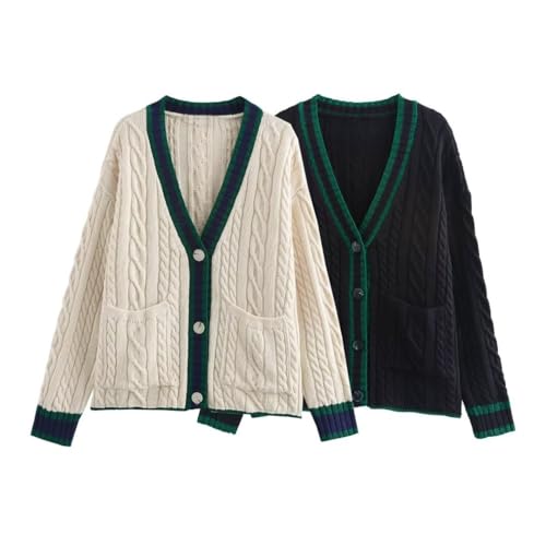 Cable Knit Sweater Women Oversized Cardigans Long Sleeve utton Open Front Casual Loose Outwear S-L2