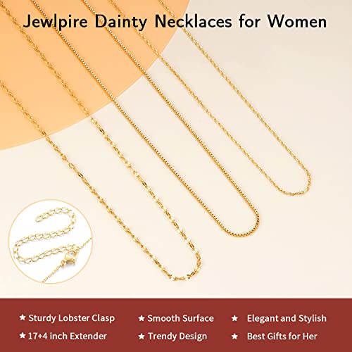 Jewlpire Solid 18K Over Gold Chain Necklace For Women Girls, 1.1Mm Cable Necklace Chains Dainty Gold Chain For Women Trendy Jewelry Gifts For Women Girls Her #TOP3