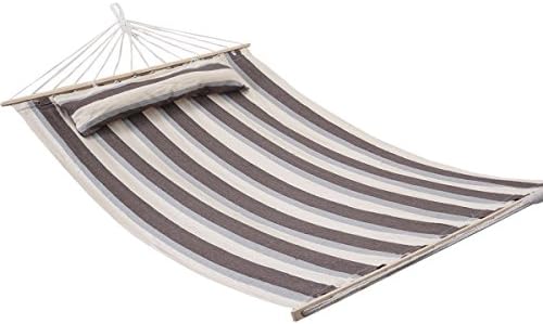HPD Hammock Polyester Fabric Heavy Duty Wood Spreader Bar 75"x55" Double Size