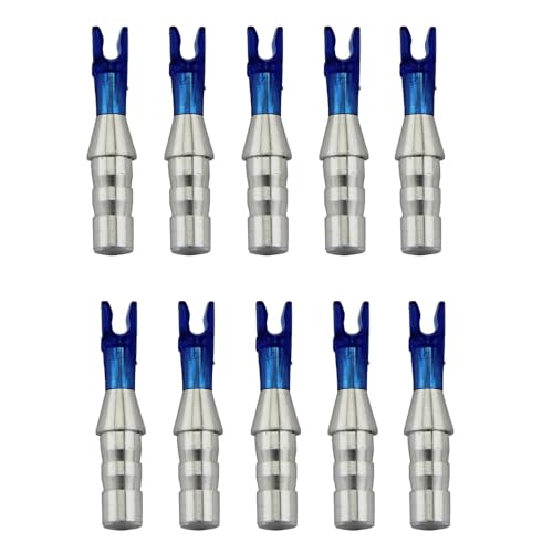 UP100 24 Sets Outer Diameter 4.2mm Pin Nock L Size Archery Arrow Pin Nock Arrow Tail Wings for Compound Recurve Bow Carbon Arrow (Transparent Blue)