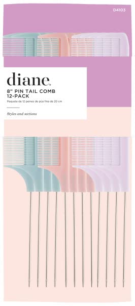 Peignes à queue multicolores Diane D4103 de 20 cm pour sublimer vos coiffures au quotidien