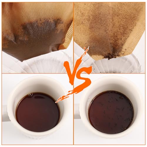 Image of 320 Count #4 Coffee Filters 8-12 Cup Disposable Coffee Filters 4 Cone Paper Unbleached Natural Number 4 Filters Paper Compatible with Ninja Coffee Filter, Drip and Pour Over Coffee Maker