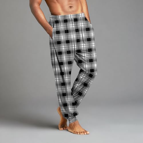 Pajama Pants Men Lightweight Drawstring Solid Comfortable Pants Lounge Bottoms Loose Fit Soft Pj Pant With Pockets3