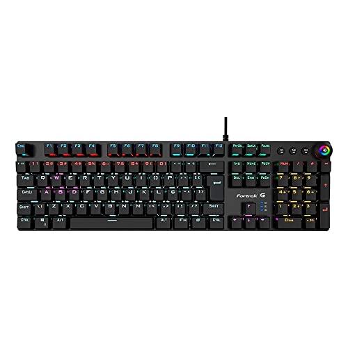 FORTREK Teclado Gamer Mecnico RGB GPRO K7 RAINBOW BLACK EDITION