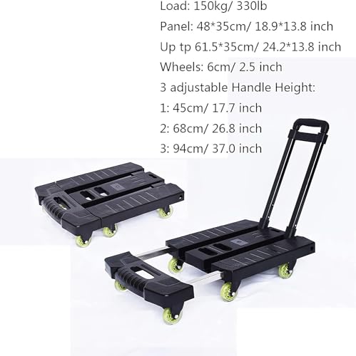Carro plegable de mano 6 ruedas 22.44x21.65x22.44 in miniatura 2