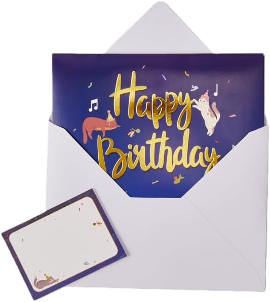 Lovario 3D Pop Up Musical Birthday Card with Lights, Piano Cat Design, Plays “Happy Birthday” Melody, Keepsake Gift Card (6×8 in) - Image 7