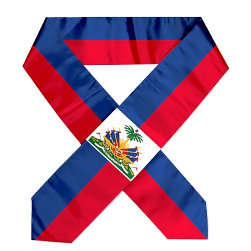 Haiti Flag Graduation Stole Sash, Haiti Flag Graduation Shawl Sash Stole Wraps Scarf For International Study Pride Women Men4