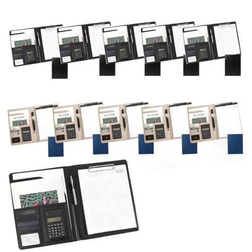 【WNJAPAN】2色 10個セット A4 クリップボード 革 ペンホルダー おしゃれ 多機能 二つ折り ファイル スマホポケット付 見開き ファイル クリップ 商談 新生活 一人暮らし 贈り物 プレゼント ギフト 名刺入れ CF-01BKBL