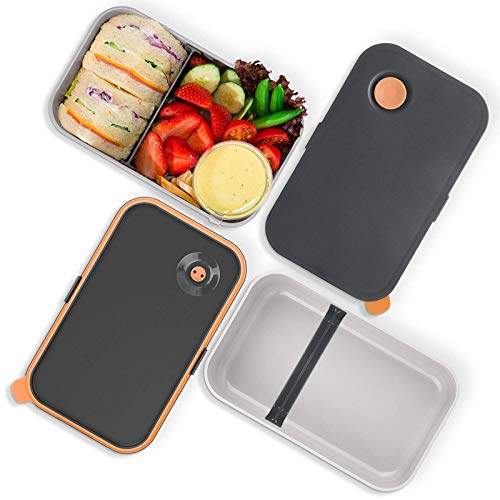 Pudełko na lunch Pudełka na lunch Bento Box 1000 ml z 2 przegrodami, przyjazne dla środowiska, bez BPA, hermetyczne, do mikrofalówki