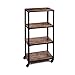Mind Reader 4 Tier All Purpose Utility Cart, Wood/Metal, Black/Brown